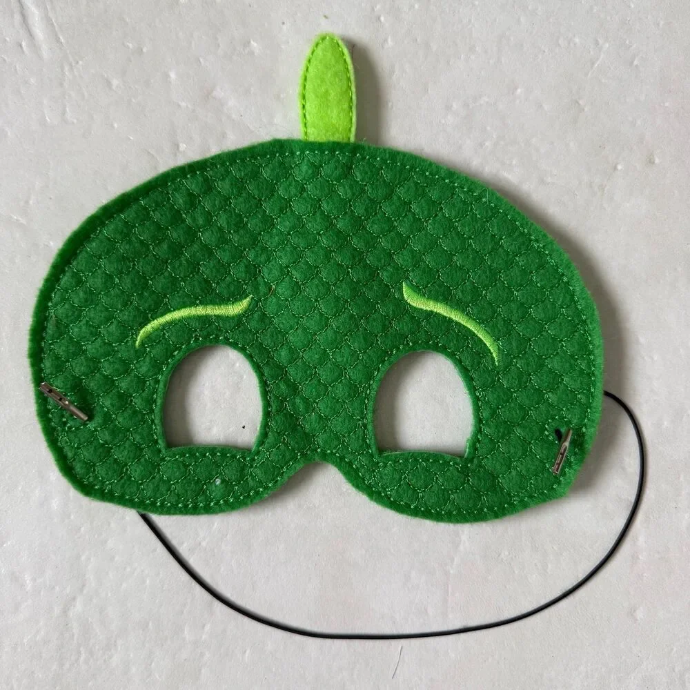 Disney Junior PJ Masks Owlette Catboy Gecko Felt Face Mask Costumes Bundle - Picture 3 of 6